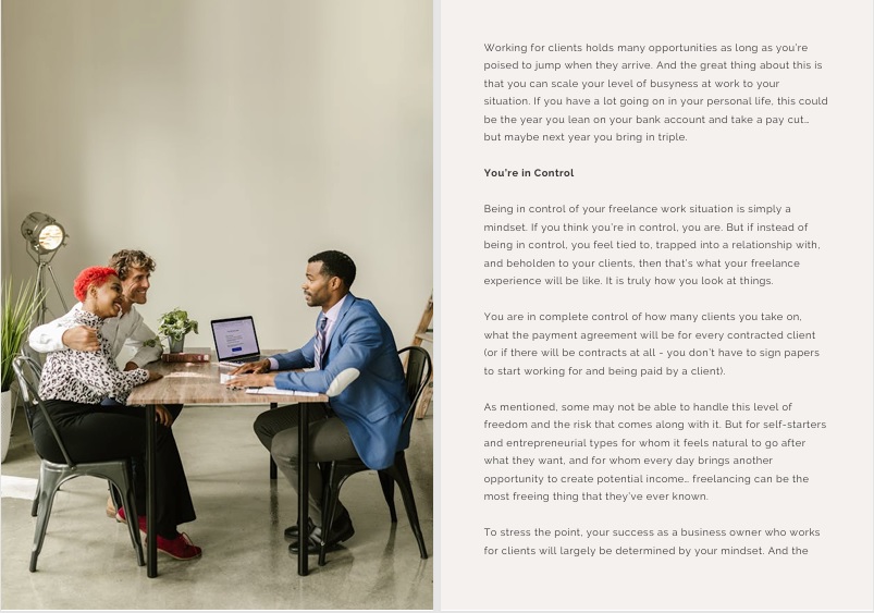 how to work for clients eguide, ebook download